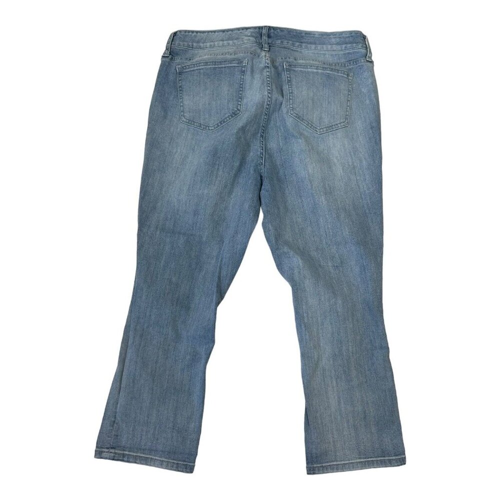 Torrid Denim Crop Skinny Jeans Womens 18 Blue Light Wash Patched Distressed - Picture 9 of 15